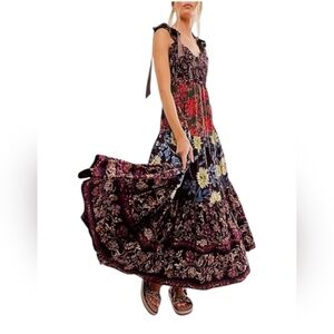 Hippy/Bohemian Tiered Maxi Bowknot Sundress Size Medium NWT